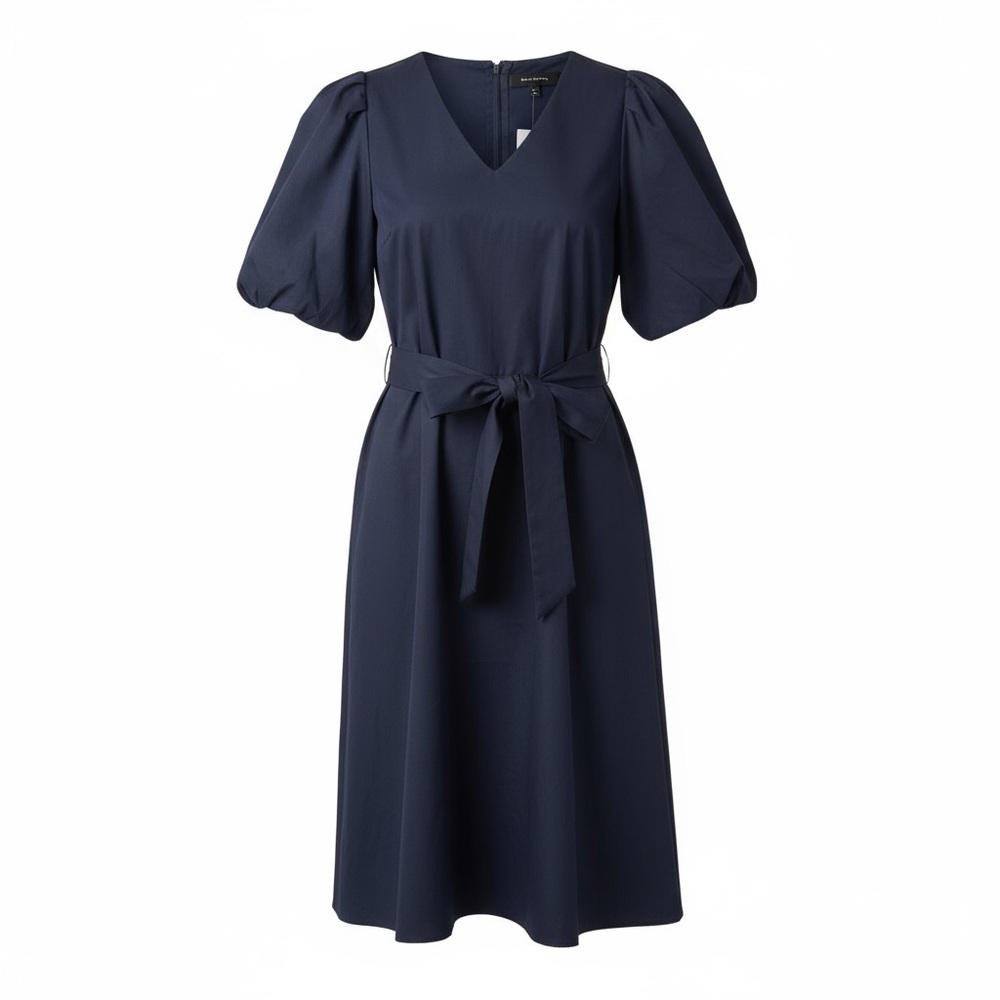 Banana Republic Factory Navy Blue Puff-Sleeve Midi Dress Size Medium NWT - Picture 6 of 6